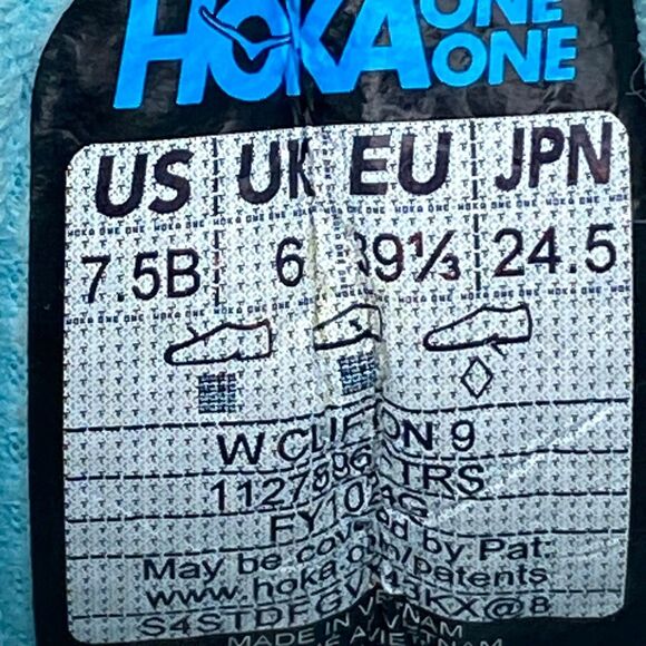 HOKA ONE ONE CLIFTON 9 - Women’s Running Shoes - SIZE 7.5B - Picture 10 of 10